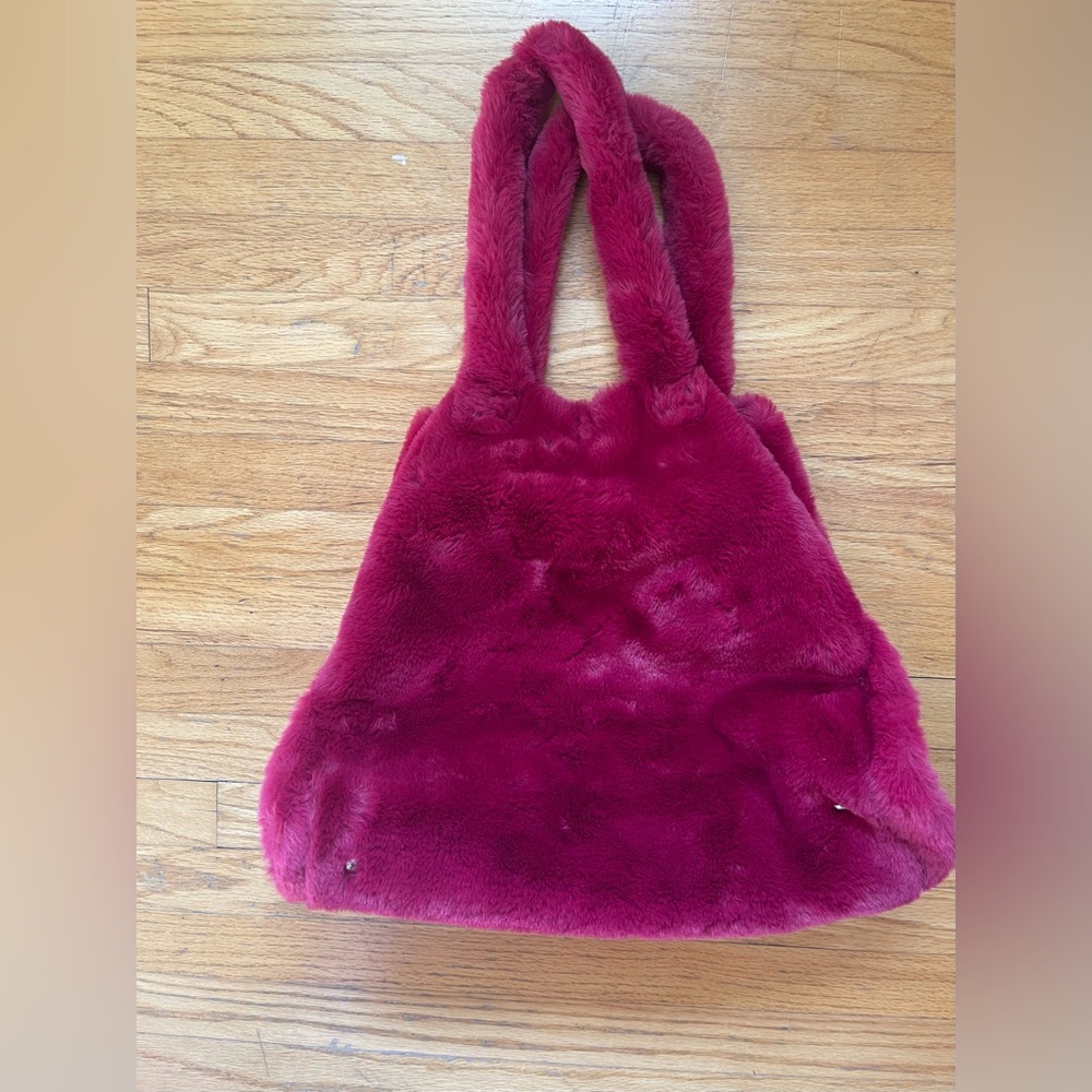 Mauve Pink Plush faux Fur Tote Bag!